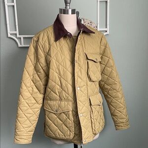 Robert Graham Quilted Tan Jacket with Brown Accents